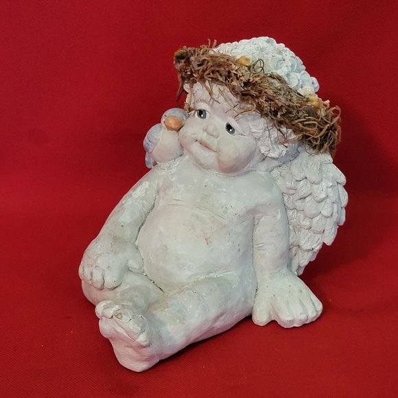 Vintage Cherub Angel & Bluebird Figurine - Picture 7 of 13